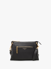 Jasper Conran London Darcey Triple Section Cross-Body Black Bag - Image 1 of 5