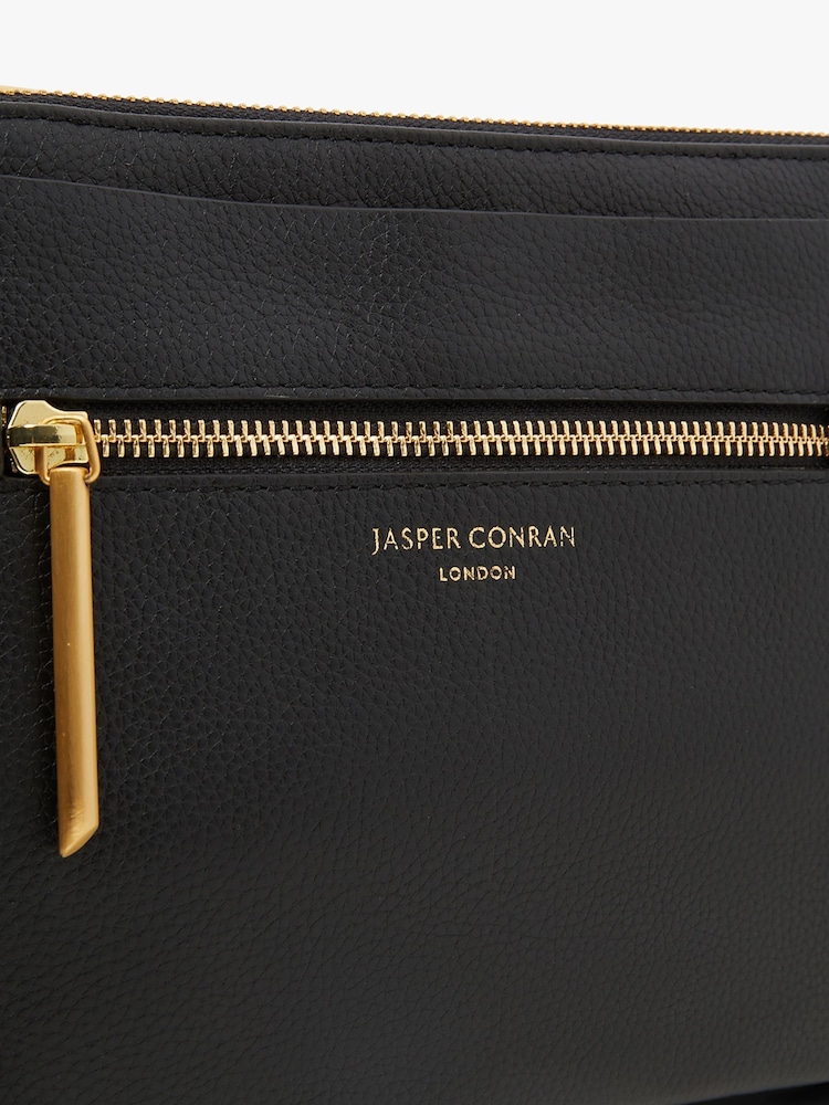 Jasper Conran London Darcey Triple Section Cross-Body Black Bag - Image 5 of 5