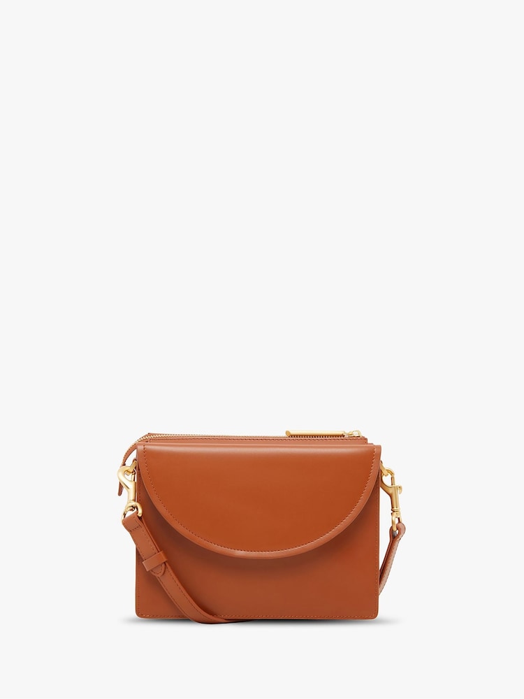 Jasper Conran London Darcey Leather Double Flap Cross-Body Bag - Image 2 of 5