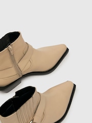 Schuh Azlan Leather Hardware Western Boots - Image 3 of 4