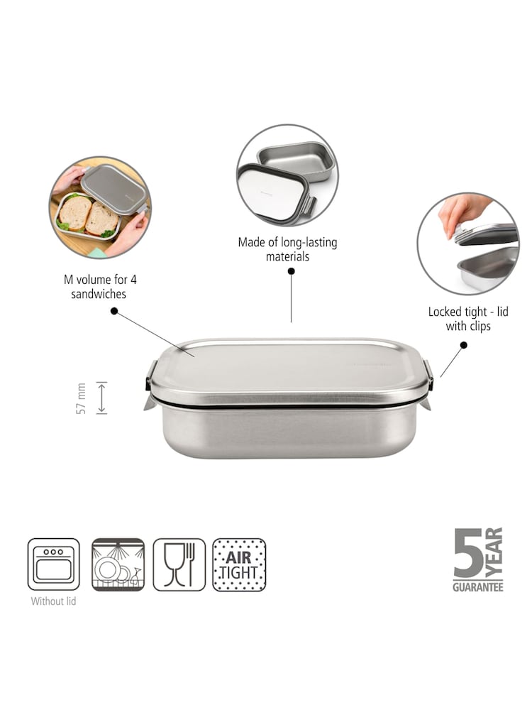 Brabantia Silver Make & Take Lunch Box Medium - Image 2 of 6