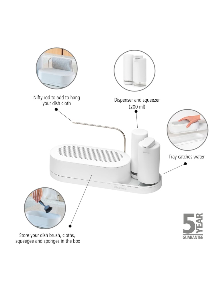 Brabantia White SinkStyle Organiser Set of 3 - Image 6 of 6 Brabantia White SinkStyle Organiser Set of 3 - Image 6 of 6