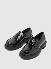 Schuh Lexis Patent Chunky Black Loafers - Image 3 of 4