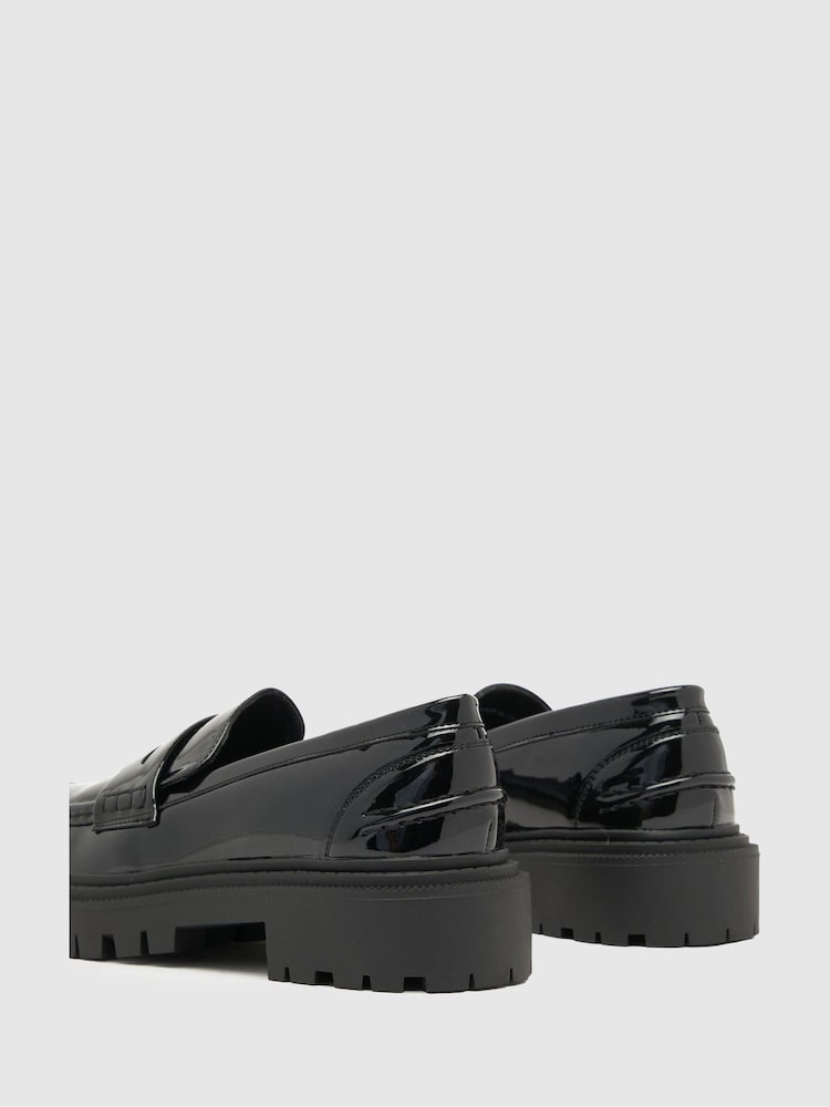 Schuh Lexis Patent Chunky Black Loafers - Image 4 of 4