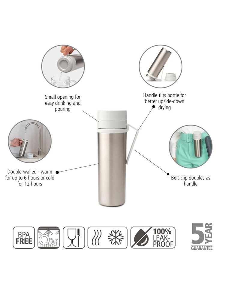 Brabantia Light Grey Make & Take Insulated Flask 0.5L - Image 6 of 6