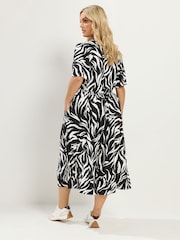 Yours Curve Black Half Placket Dress - Image 3 of 6