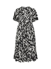Yours Curve Black Half Placket Dress - Image 5 of 6