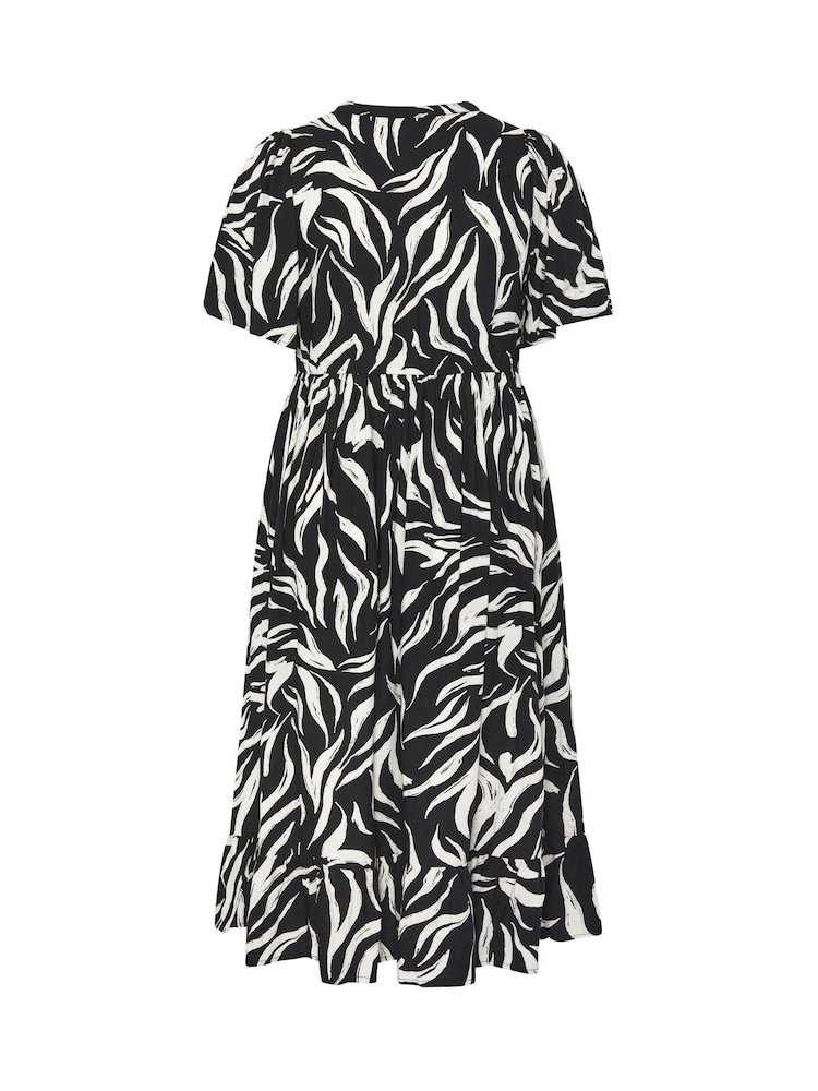 Yours Curve Black Half Placket Dress - Image 6 of 6 Yours Curve Black Half Placket Dress - Image 6 of 6
