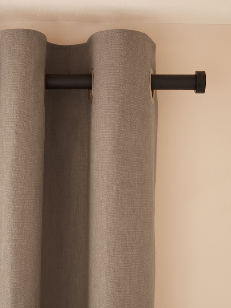 Natural Mink Blackout/Thermal Cotton Eyelet Curtains - Image 7 of 8