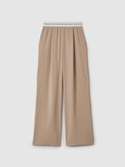 Reiss Stone Abigail Petite Wide Leg Elasticated Trousers - Image 2 of 7