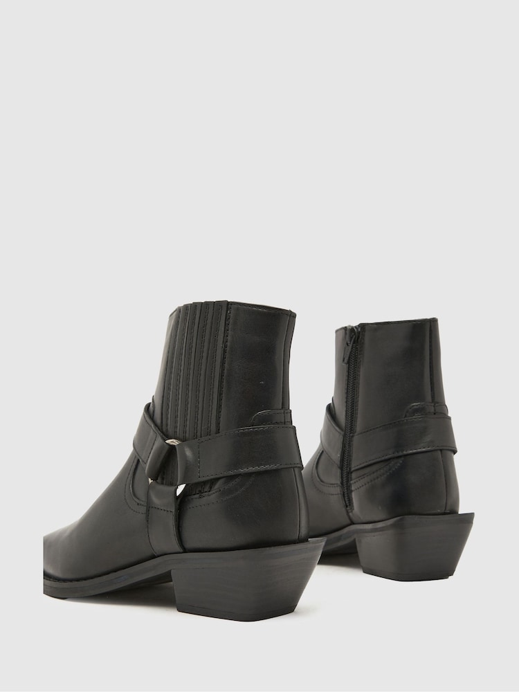 Schuh Azlan Leather Hardware Western Boots - Image 4 of 4