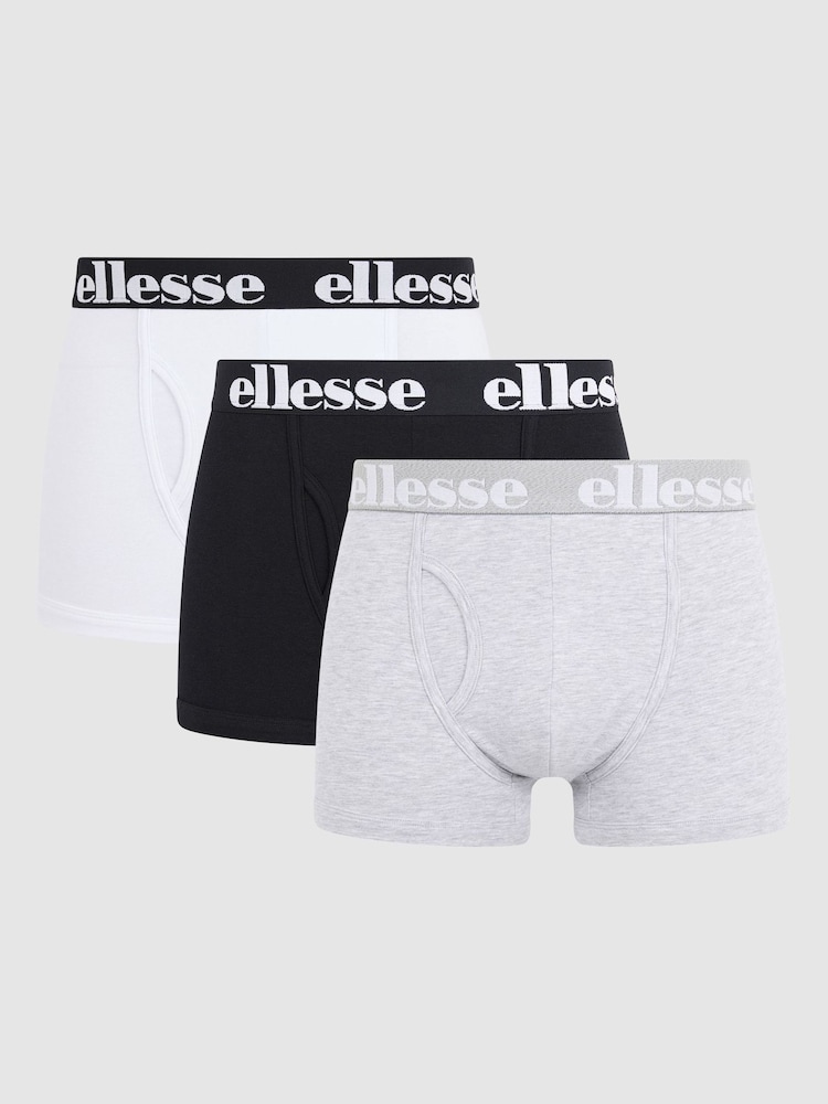 حزمة 3 بوكسرات باللون الأبيض والمتعدد من Ellesse - صورة 1 من 6