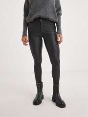 JD Williams Black Magisculpt Coated Skinny Leg Jeans - Image 3 of 4