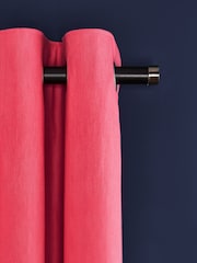Pink Bright Blackout/Thermal Cotton Eyelet Curtains - Image 7 of 9