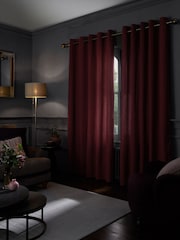 Pink Raspberry Cotton Blackout/Thermal Eyelet Curtains - Image 2 of 7