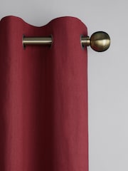 Pink Raspberry Cotton Blackout/Thermal Eyelet Curtains - Image 4 of 7