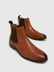 بني فاتح - حذاء طويل جلد Chelsea من Schuh - صورة 3 من 4