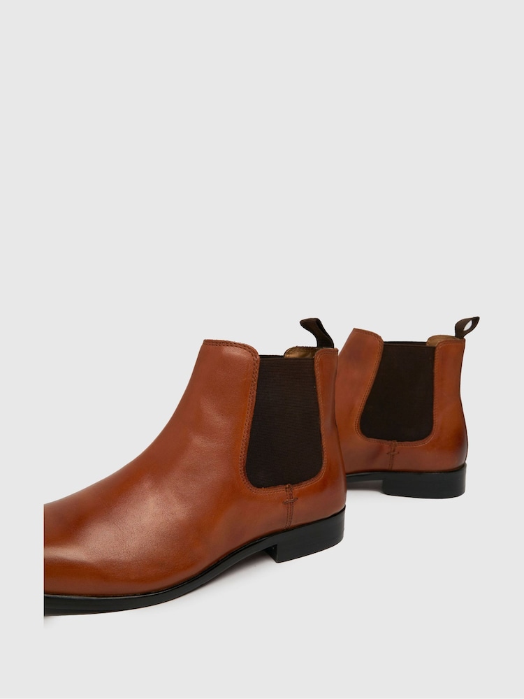 بني فاتح - حذاء طويل جلد Chelsea من Schuh - صورة 4 من 4