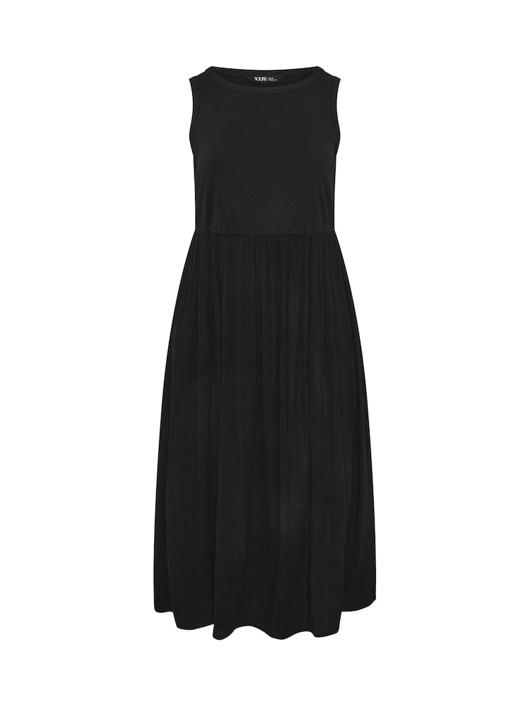 Yours Curve Black Textured Contrast Maxi Dress - Image 5 of 5