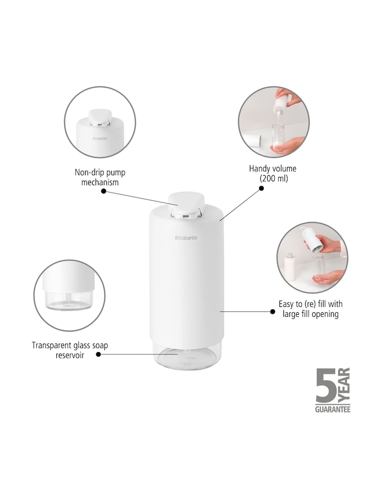 Brabantia White SinkStyle Soap Dispenser - Image 2 of 6