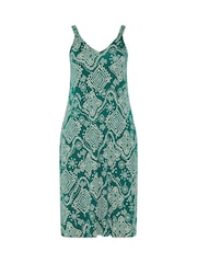 Yours Curve Blue Throw On All Over Print Midaxi Dress - Image 5 of 5