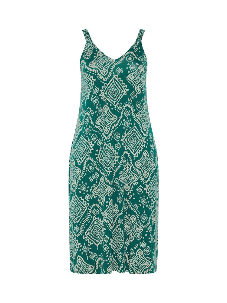 Yours Curve Blue Throw On All Over Print Midaxi Dress - Image 5 of 5