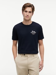 Tommy Hilfiger Blue Logo Jersey Crew Neck T-Shirt - Image 1 of 5