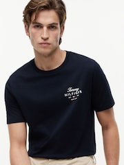 Tommy Hilfiger Blue Logo Jersey Crew Neck T-Shirt - Image 3 of 5