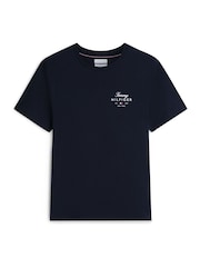 Tommy Hilfiger Blue Logo Jersey Crew Neck T-Shirt - Image 5 of 5