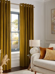 Gold Dark Matte Velvet Blackout/Thermal Curtains - Image 1 of 9