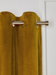 Gold Dark Matte Velvet Blackout/Thermal Curtains - Image 7 of 9