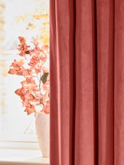 Pink Coral Matte Velvet Blackout/Thermal Eyelet Curtains - Image 6 of 9