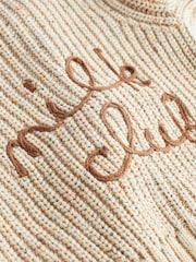 Milk Club Oatmeal Chunky Knitted Embroidered Baby Cardigan - Image 10 of 11