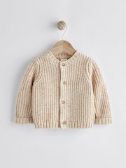 Milk Club Oatmeal Chunky Knitted Embroidered Baby Cardigan - Image 6 of 11