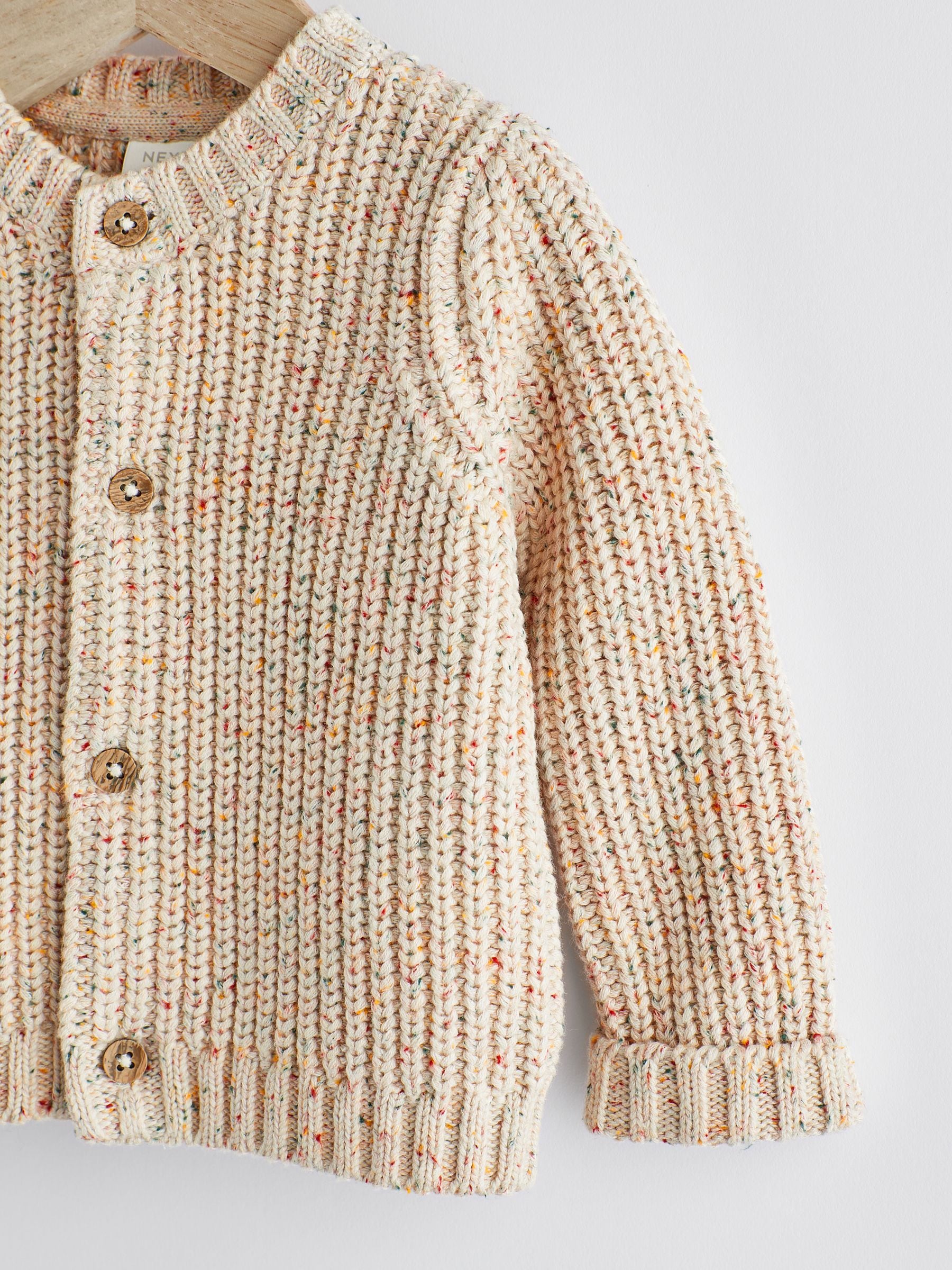 Cream Milk Club 100 Cotton Chunky Knitted Embroidered Baby Cardigan