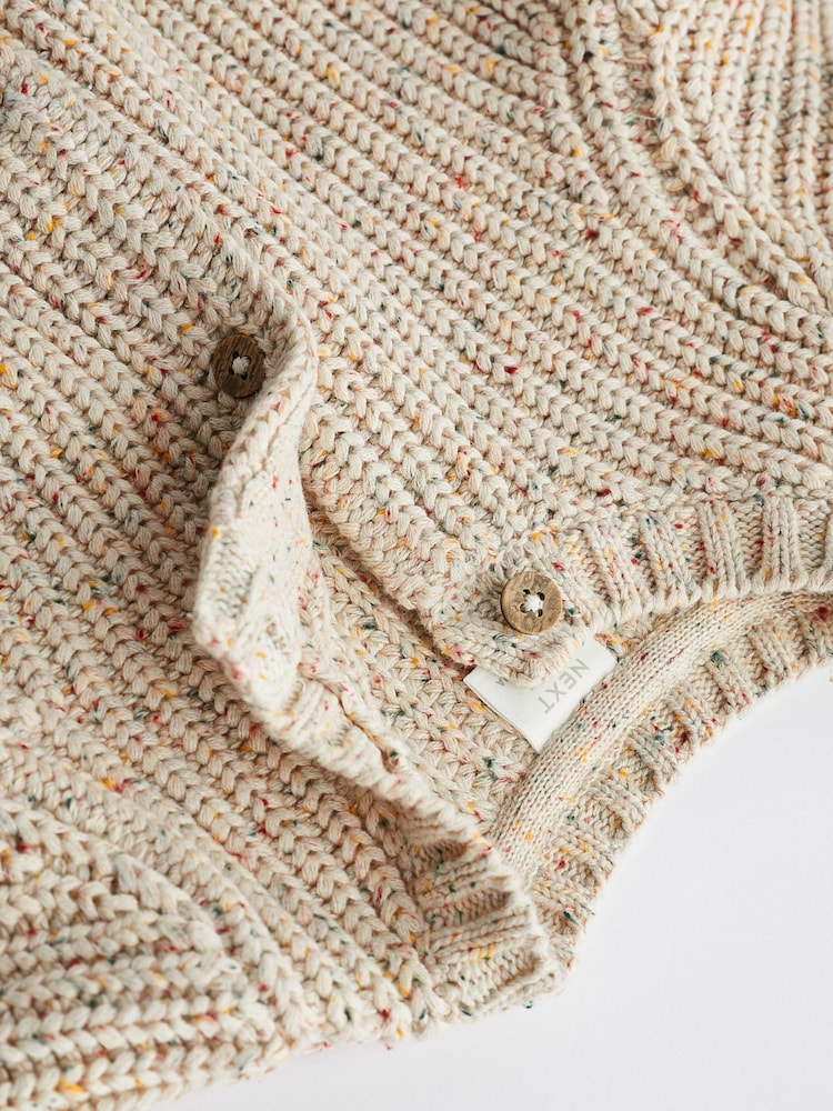 Milk Club Oatmeal Chunky Knitted Embroidered Baby Cardigan - Image 8 of 11