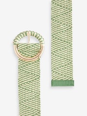 Green/Ecru Raffia Wide Belt - Image 4 of 4