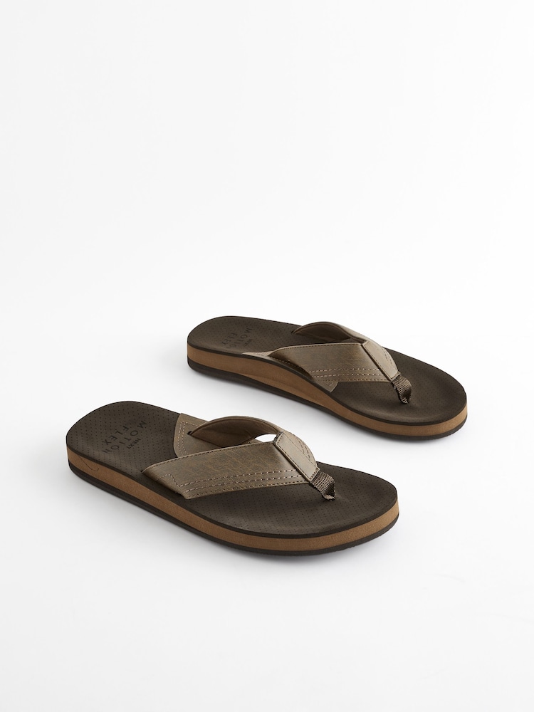 Brown Motionflex Flip Flops - Image 1 of 7