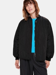 Whistles Black Short Ida Quilted Coat - Image 4 of 5