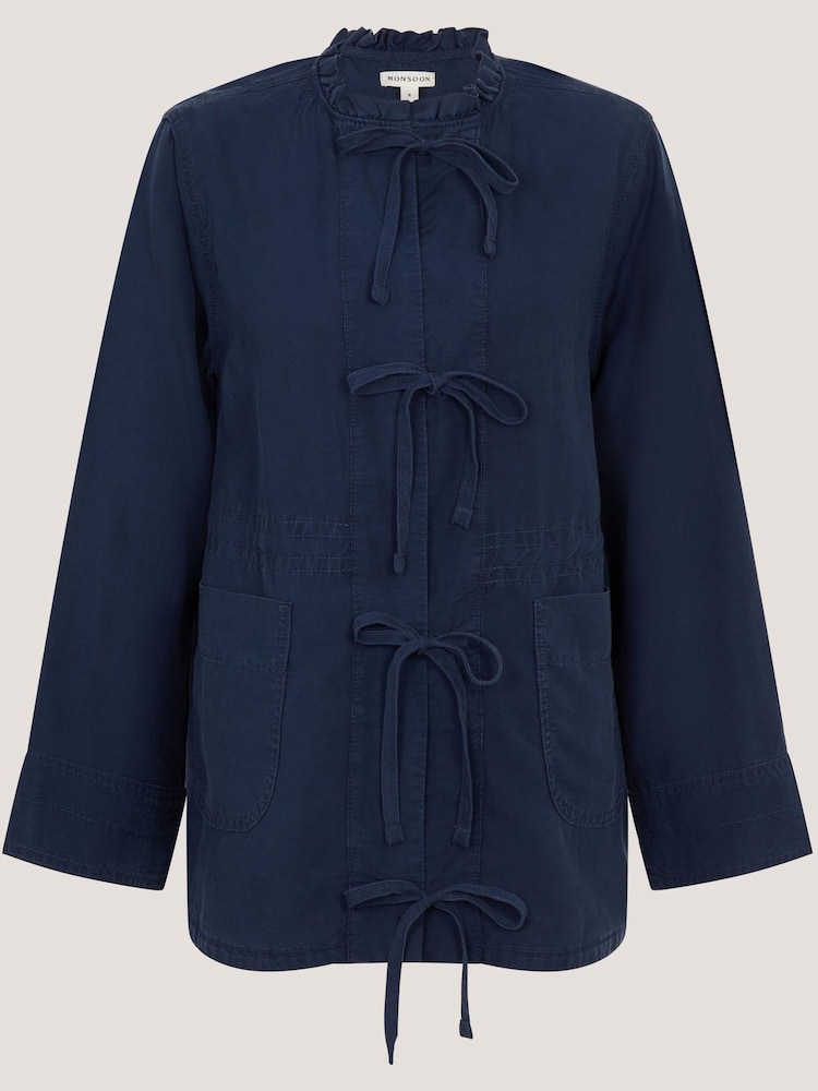 Monsoon Blue Felicity Linen Jacket - Image 1 of 1