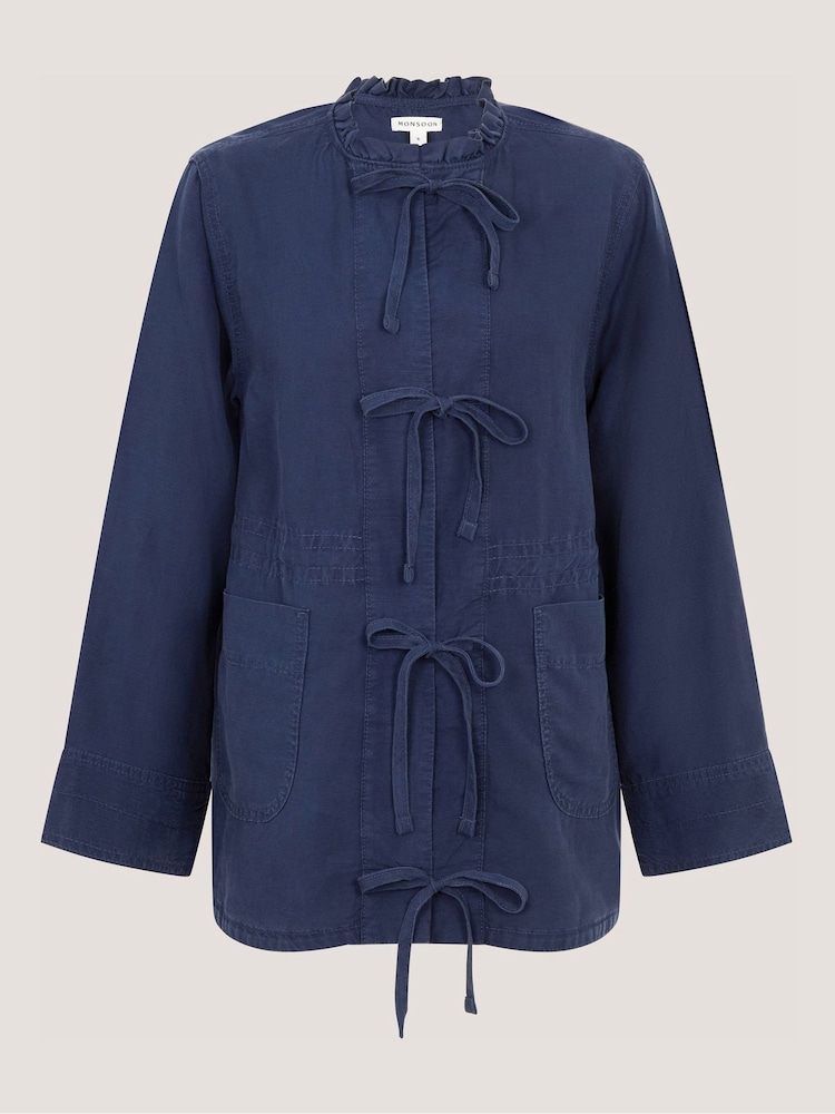 Monsoon Blue Felicity Linen Jacket - Image 5 of 5