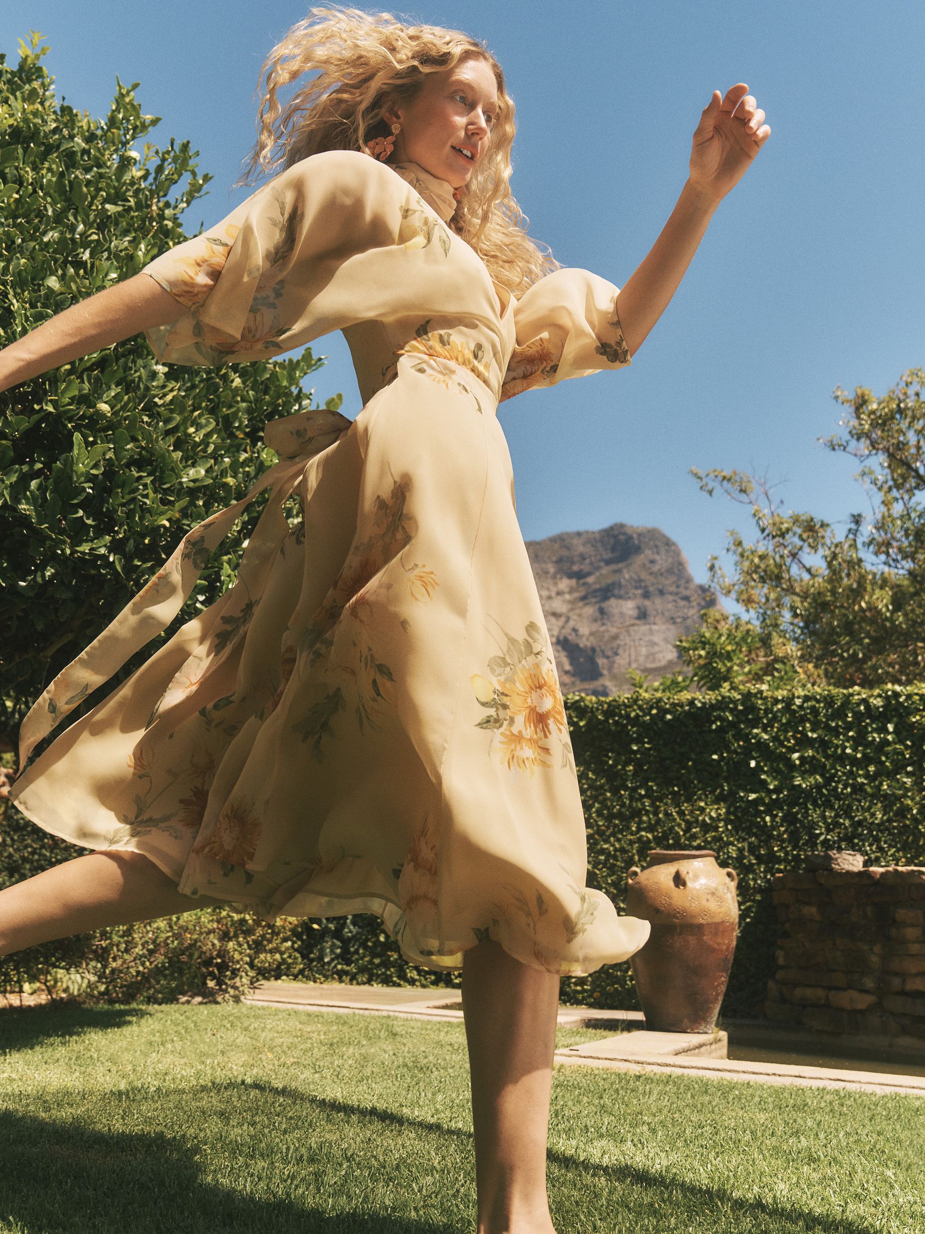 Buy Monsoon Yellow Sukhi Sunflower Midi Wrap Dress from Next USA