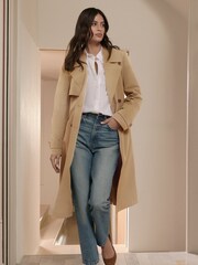 Lipsy Camel Classic Belted Trench Coat - Image 4 of 4