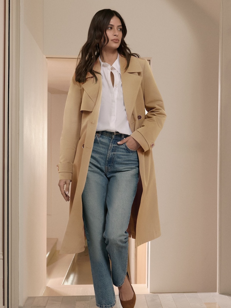 Lipsy Camel Classic Belted Trench Coat - Image 4 of 4
