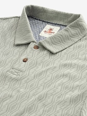 Green 100% Cotton Textured Polo Shirt - Image 6 of 7