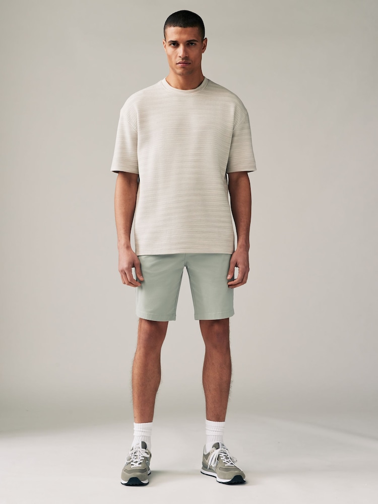 Light Green Slim Fit Stretch Chinos Shorts - Image 2 of 8
