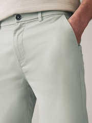 Light Green Slim Fit Stretch Chinos Shorts - Image 4 of 8