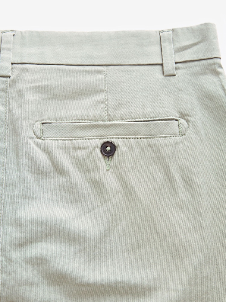 Light Green Slim Fit Stretch Chinos Shorts - Image 8 of 8