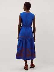 Monsoon Blue Madison Sleeveless Embroidered Midi Dress - Image 3 of 4