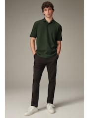 Olive Green Textured Waffle Polo Shirt - Image 2 of 7